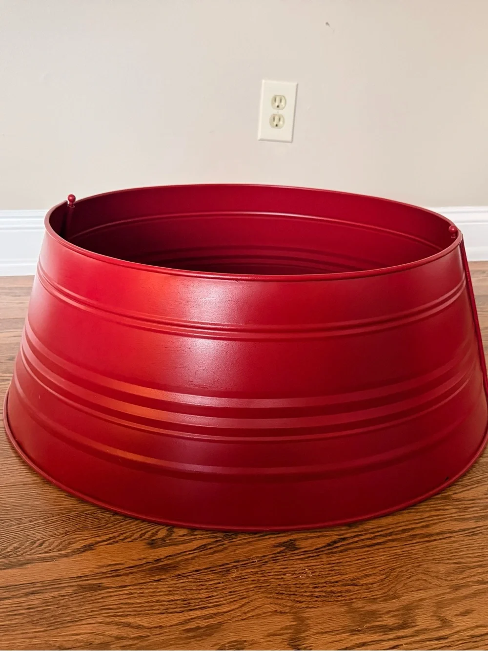 Pottery Barn Red Metal Christmas Tree Collar 27” Holiday Decor